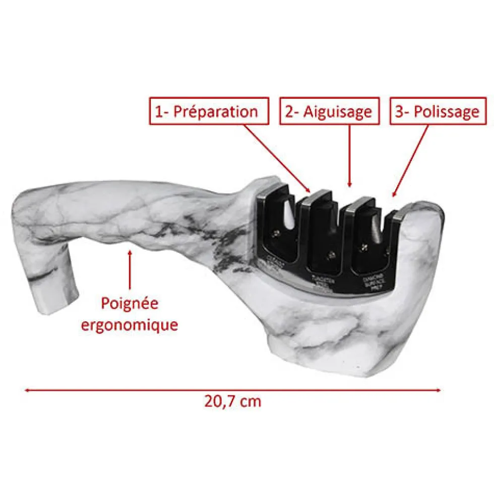 Aiguiseur triple action «marbre»