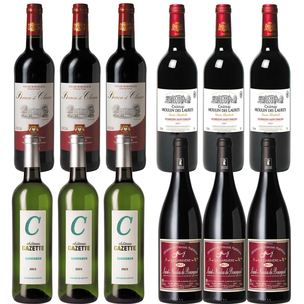 Assortiment de 12 bouteilles
