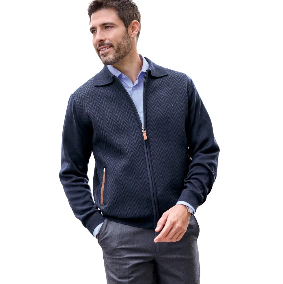 Blouson maille chevrons