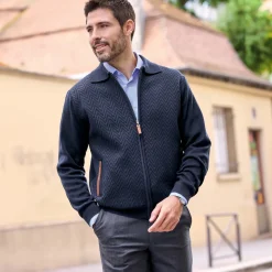 Blouson maille chevrons