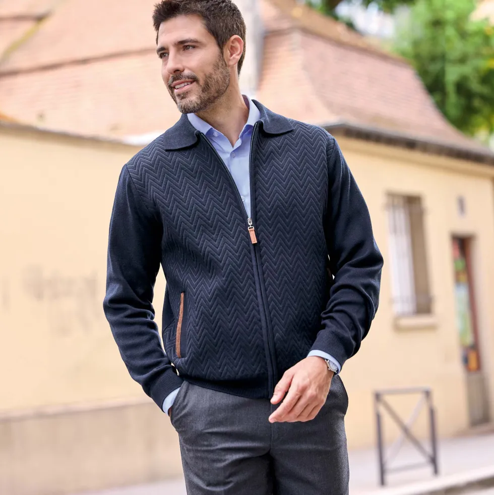 Blouson maille chevrons