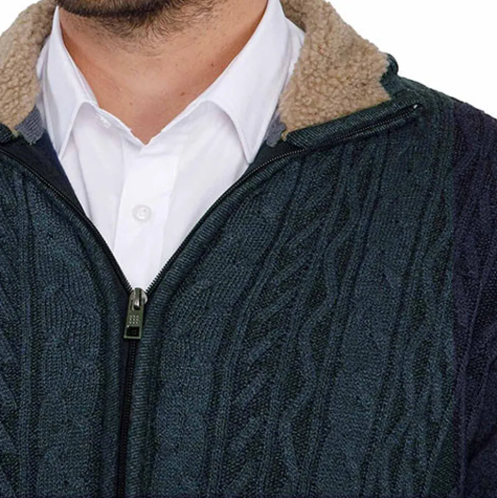 Blouson maille doublé polaire