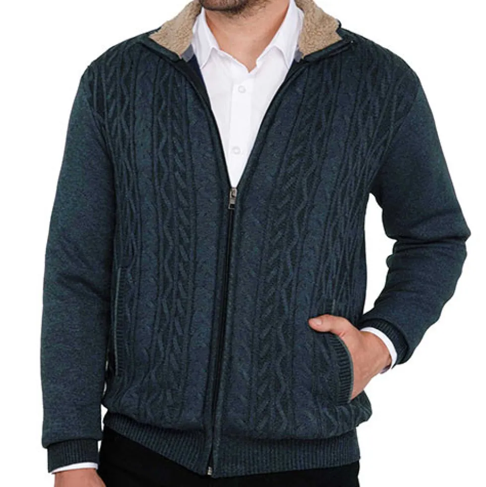 Blouson maille doublé polaire