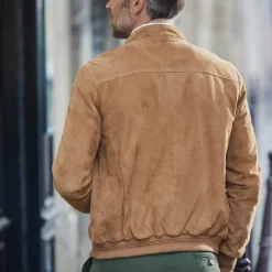 Blouson Teddy en cuir velours