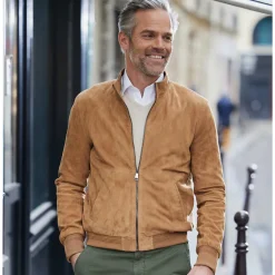 Blouson Teddy en cuir velours
