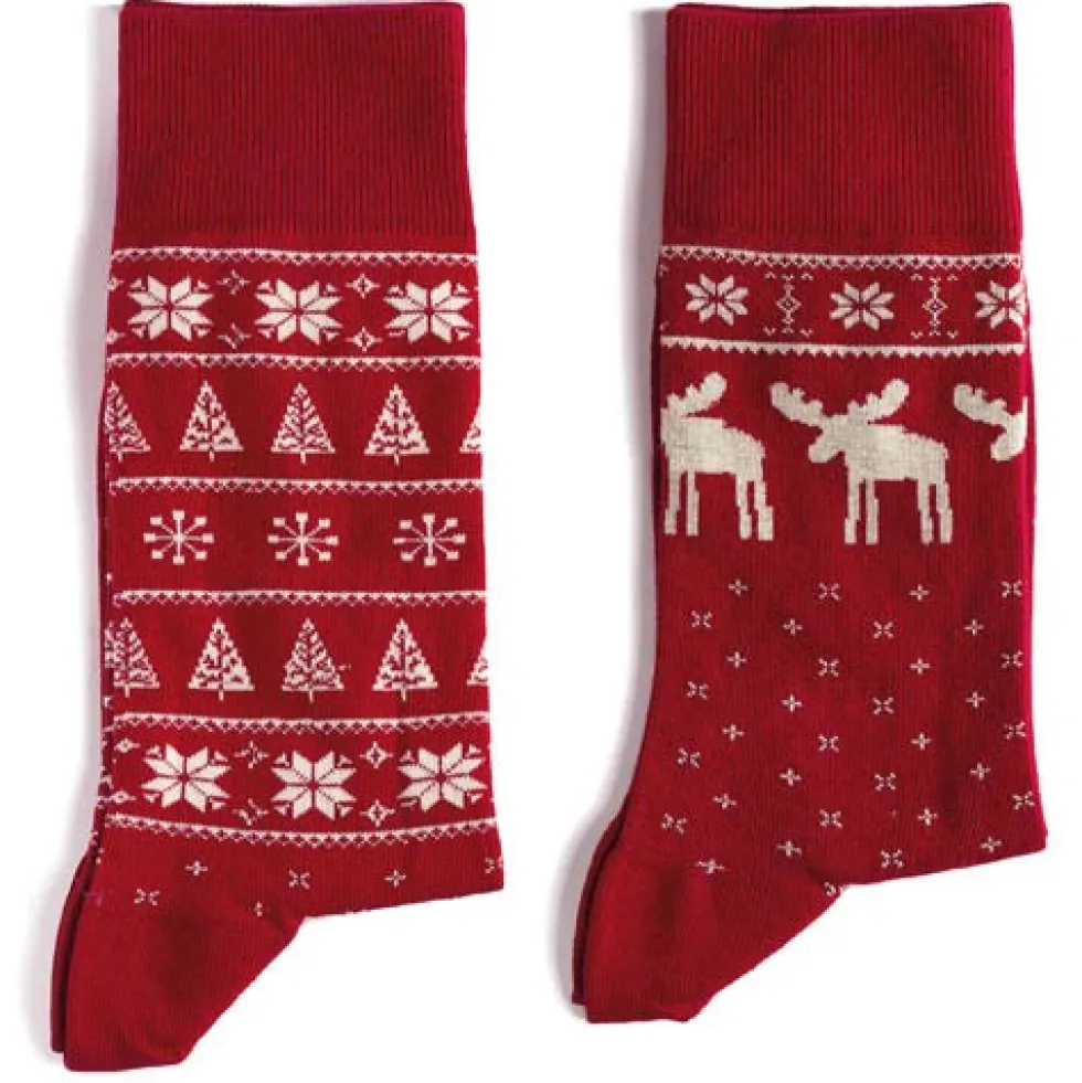 Chaussettes De Noël Caribous & Flocons