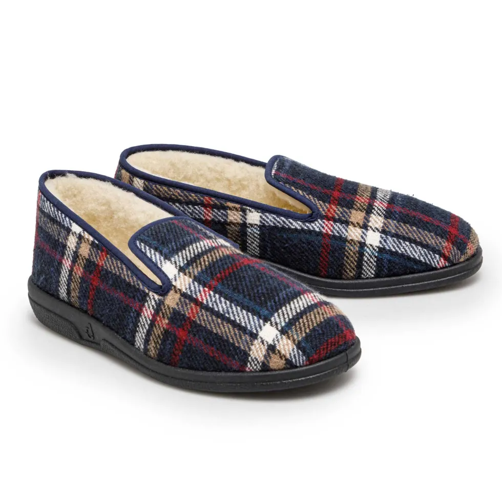 Chaussons carreaux laine