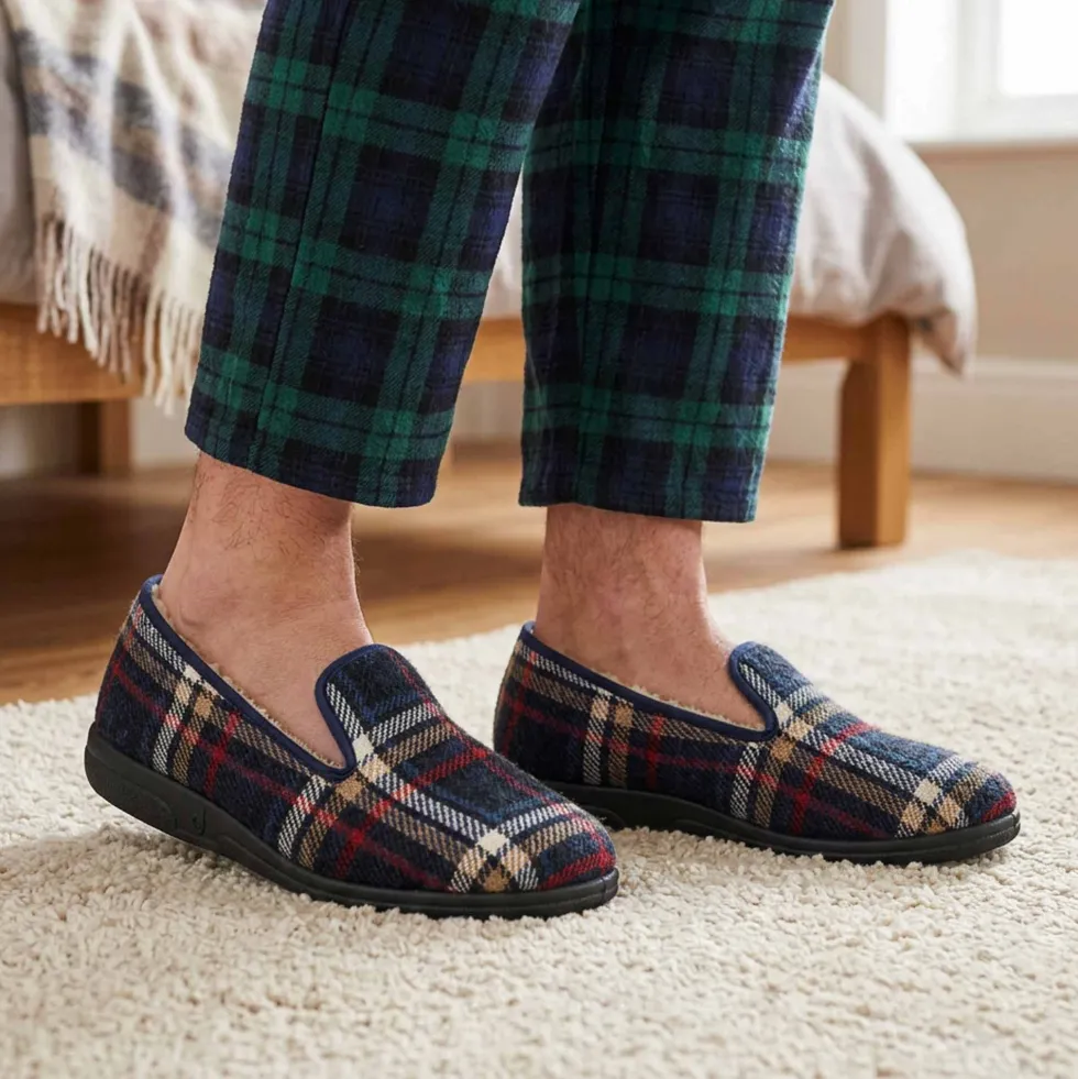Chaussons carreaux laine