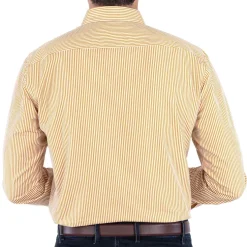 Chemise droite coton rayée col italien