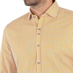 Chemise droite coton rayée col italien