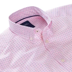 Chemise droite imprimé micro motif col boutonné