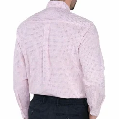 Chemise droite imprimé micro motif col boutonné