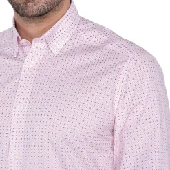 Chemise droite imprimé micro motif col boutonné