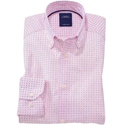 Chemise droite imprimé micro motif col boutonné