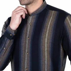 Chemise flanelle col mao