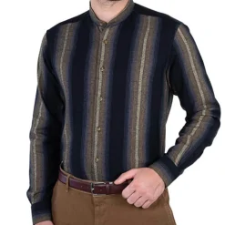 Chemise flanelle col mao