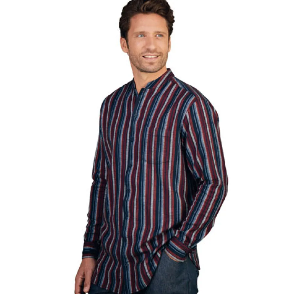 Chemise flanelle col Mao