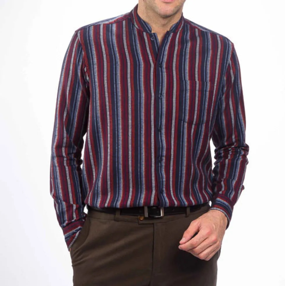 Chemise flanelle col Mao