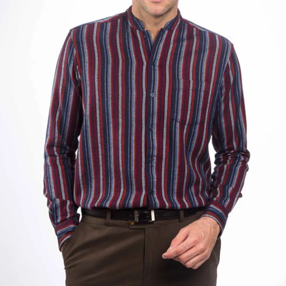 Chemise flanelle col Mao