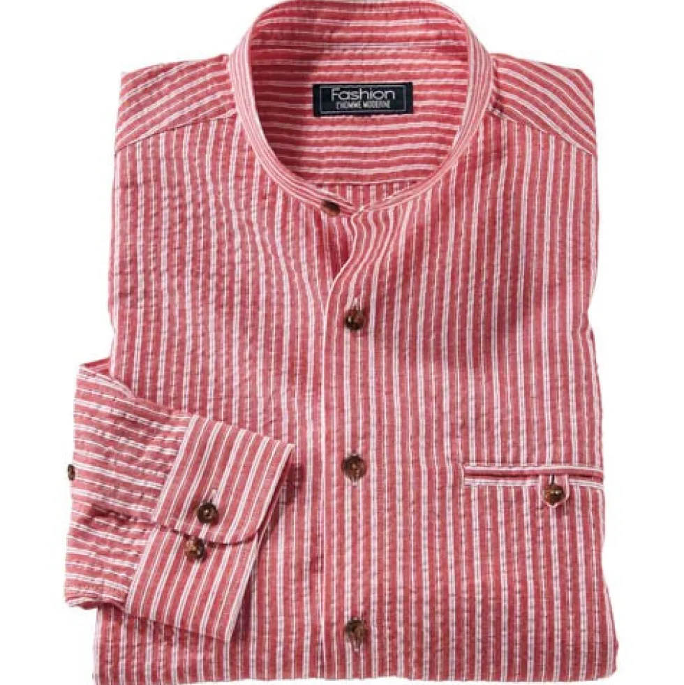 Chemise rayée Seersucker
