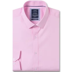 Chemise sans repassage ajustée fil à fil col semi-italien