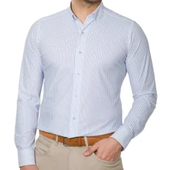 Chemise super stretch rayée sans repassage
