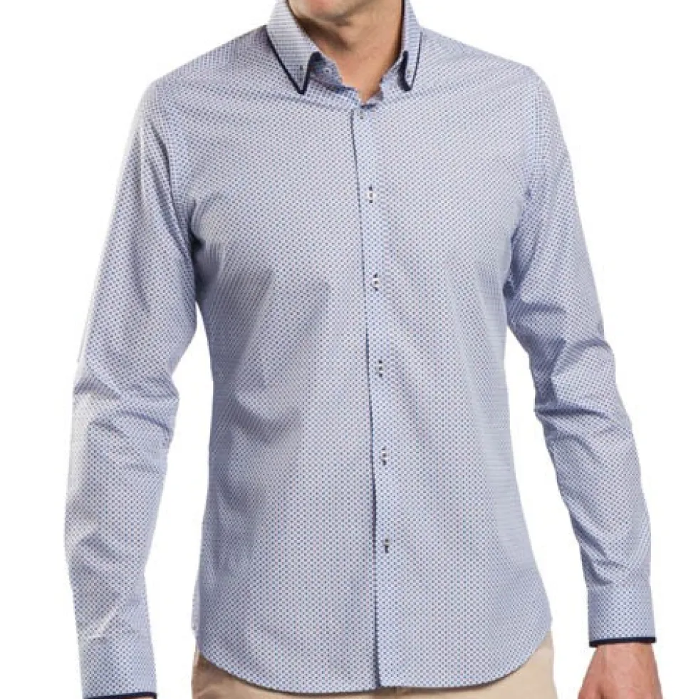 Chemise été Fashion-Class micro-losanges