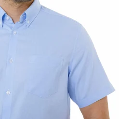 Chemisette Coupe Confort Sans Repassage Uni Ciel