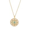Collier-médaillon « fleur d’émeraudes »