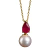 Collier perle & rubis