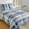 Couvre-lit microfibre "bleu horizon"