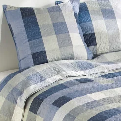 Couvre-lit microfibre "bleu horizon"