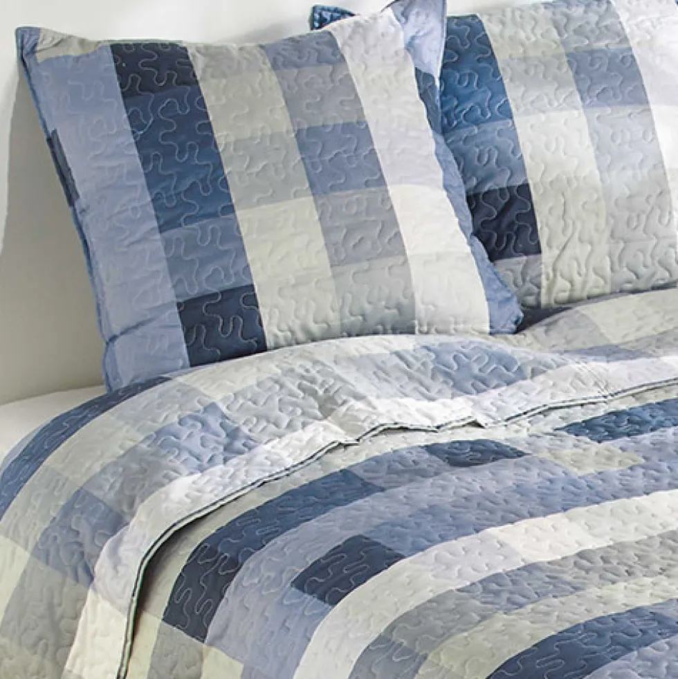 Couvre-lit microfibre "bleu horizon"
