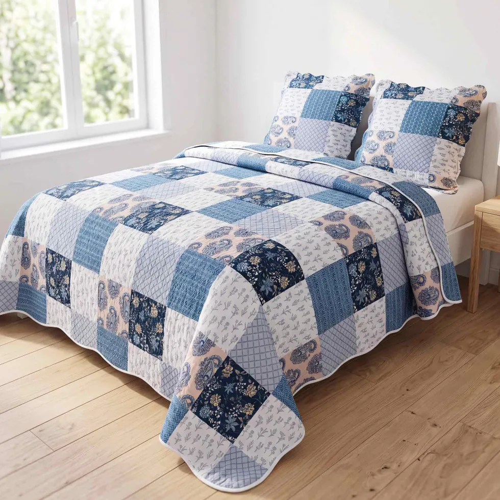 Couvre-lit patchwork Blueberry