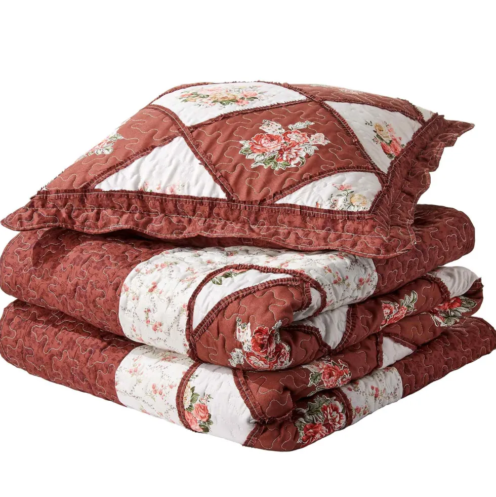Couvre-lit patchwork Cottage + 2 taies OFFERTES