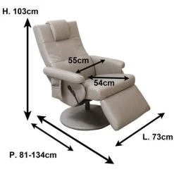 Fauteuil de relaxation massant chauffant pivotant