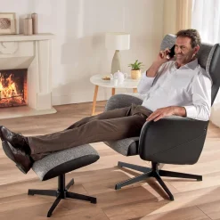 Fauteuil lounge avec repose-pieds