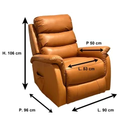 Fauteuil releveur massant/chauffant cuir