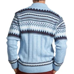 Gilet jacquard bleu glacier