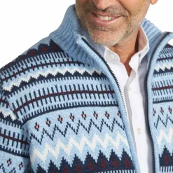 Gilet jacquard bleu glacier