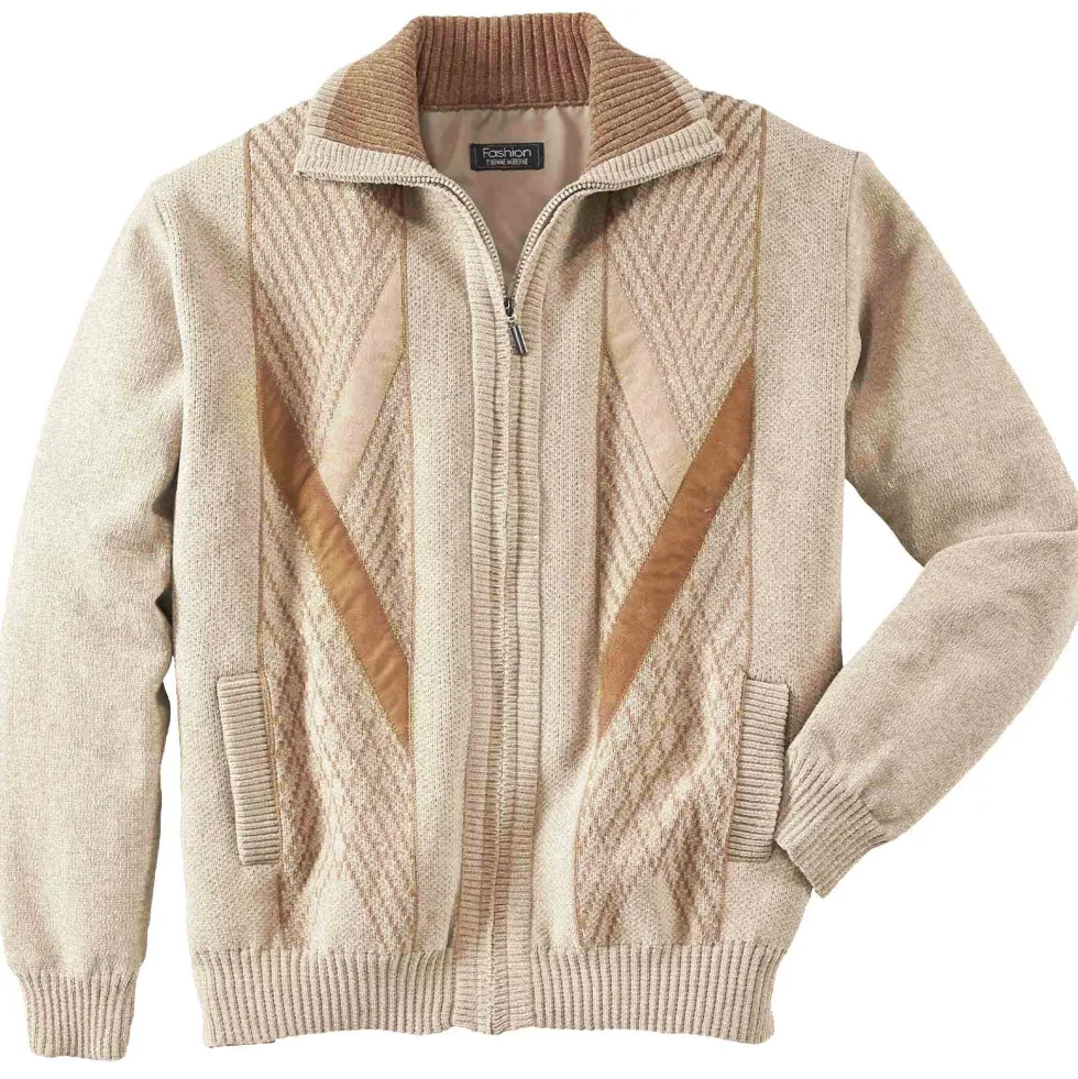 Gilet jacquard velours