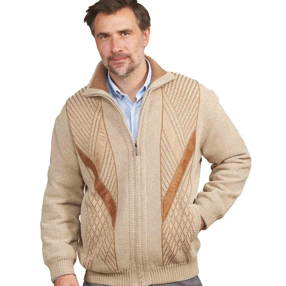 Gilet jacquard velours
