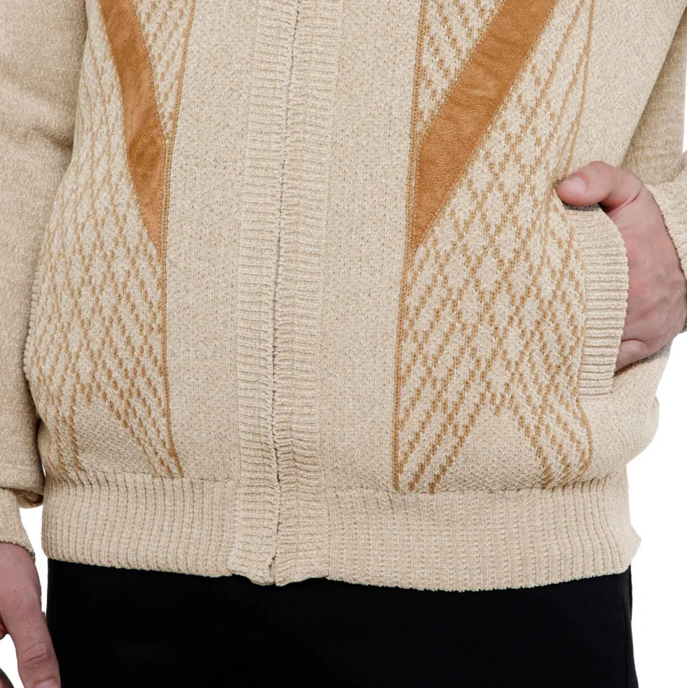 Gilet jacquard velours