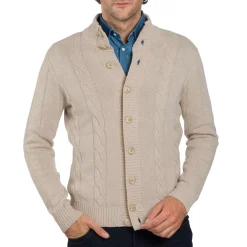 Gilet torsades boutonné