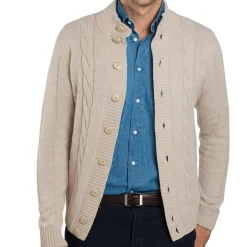 Gilet torsades boutonné
