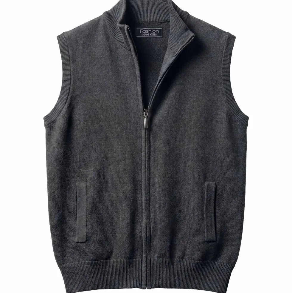 Gilet zippé mérinos