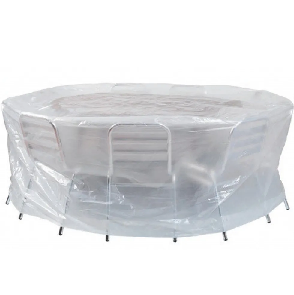 Housse de protection pour table ronde et 4 fauteuils