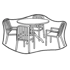 Housse de protection pour table ronde et 4 fauteuils