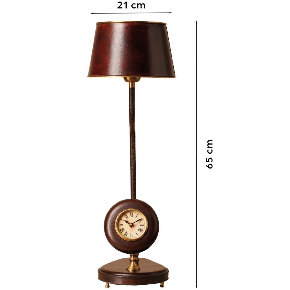 La lampe horloge en cuir