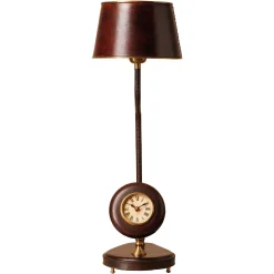 La lampe horloge en cuir